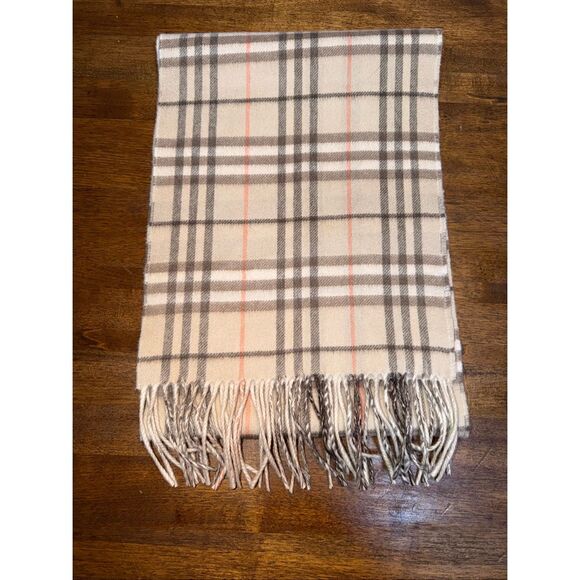 Burberry Check 100% Cashmere Scarf 67” X 12” - Picture 2 of 5
